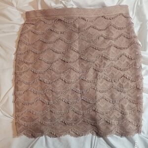 Sanctuary Women’s Size M Lined Nude Fringe Mini Skirt